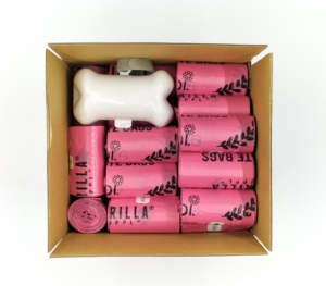 Las más nuevas bolsas de caca de perro rosa ecológicas de 50 rollos, Material De plástico reciclable con cordón conveniente para una eliminación de residuos de mascotas - Product Image 4