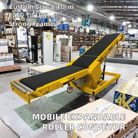 Système de convoyeur à rouleaux mobile extensible à hauteur réglable pour le chargement de camions par gravité