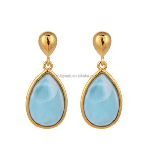 Colgante de Larimar Natural Premium, Joyería Auténtica de Piedra del Mar Caribe al por Mayor - Product Image 1