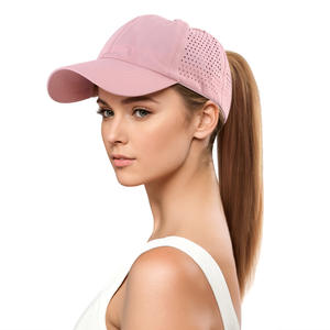 थोक कस्टम चुंबकीय महिला खेल फिटनेस कसरत ठोस रंग महिलाओं की उच्च शीर्ष टोपी पोनीटेल बेसबॉल कैप - Product Image 2