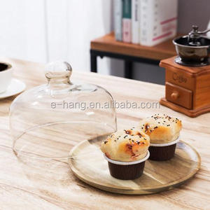 Cloche à <span class=keywords><strong>fromage</strong></span> en dôme de verre OEM avec <span class=keywords><strong>plateau</strong></span> en bois d'acacia Plateaux de <span class=keywords><strong>fromage</strong></span> de 7.5 pouces - Product Image 6