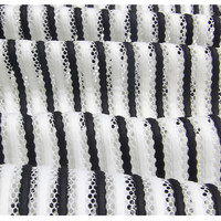 Tissu en maille Airtex à rayures extensibles double face 100% polyester pour robes et matelas matelassés larges, tissu de haute qualité
