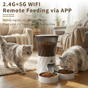 Dispensador Automático de Comida para Mascotas de Doble Recipiente con Cámara HD, Control por Aplicación Tuya, WIFI, Temporizador, 5L, Calidad Superior de Fábrica - Product Image 3
