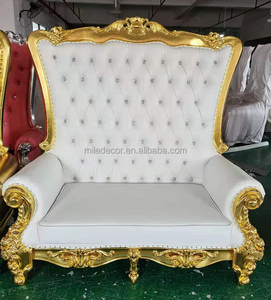 최신 디자인 럭셔리 파티 가구 골드 웨딩 로얄 킹 왕좌 의자 퀸 소파 웨딩 - Product Image 4