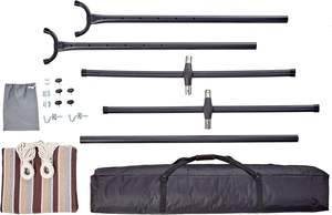 <span class=keywords><strong>Hamac</strong></span> <span class=keywords><strong>double</strong></span> robuste de 450 lb de capacité (rayures beiges) avec support en acier de 9 pieds et sac de transport <span class=keywords><strong>pour</strong></span> le camping, la randonnée, toutes saisons - Product Image 3