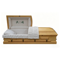 Cercueil en chêne de style américain pour adultes avec options personnalisables, garantie 1 an, accessoires de cercueil pour enterrement et crémation