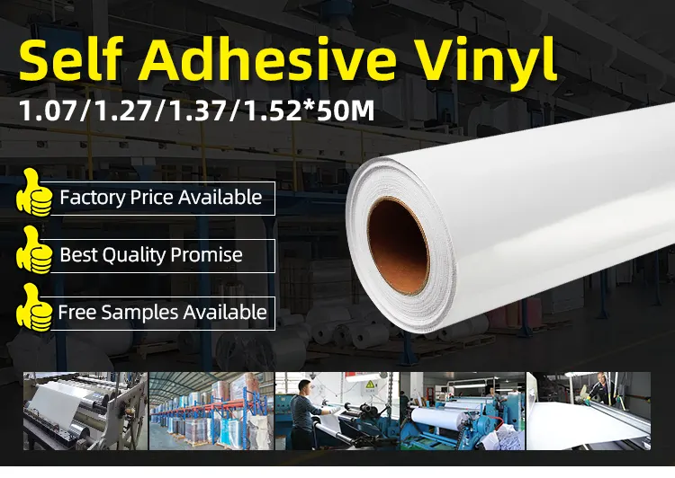 Fabrik großhandel Werbung Druck materialien 1,22*50m Vinilo Adhesivos Rolle bedruckbares selbst klebendes Vinyl