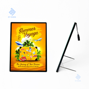 Ultra Slim A1/A2/A3/A4 LED Bảng menu khung nhôm quảng cáo hộp Đèn Tempered Glass sử dụng trong nhà nhà hàng Made Acrylic - Product Image 4