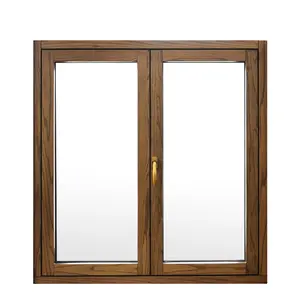 Fenêtres en bois en aluminium à profil affleurant à double châssis de haute qualité de style européen
