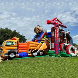 GMY Inflatables, Vehículo de Ingeniería Comercial, Casa de Brinco <span class=keywords><strong>Lego</strong></span> con Tobogán Combinado, Juegos Inflables, Área de Juegos para Niños - Product Image 4