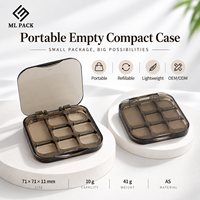 Boîtier vide personnalisé pour palette de fards à paupières multi-emplacements, rechargeable, emballage cosmétique compact, OEM ODM, vente en gros