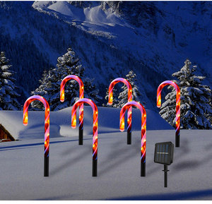 Lampes solaires de Noël <span class=keywords><strong>en</strong></span> forme de canne à sucre pour l'extérieur, 8 LED, à piquer dans le sol, style étoile, indice de protection IP44 - Product Image 2
