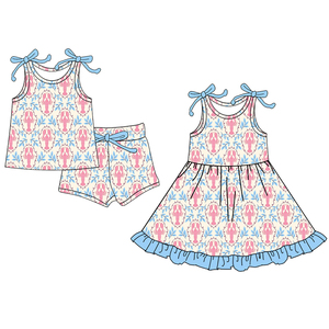 Preventa MOQ 5 Vestido Romper Estilo Western Rosa Azteca para Niñas Pequeñas, Venta al por Mayor, Ropa de Verano para Hermanas, Ropa Infantil de Boutique - Product Image 4