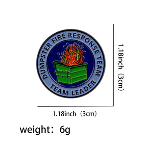 12 styles d'épingles en émail amusantes sur le thème de l'incendie de poubelle, broches de meme 'It's Fine', épingles de revers Kawaii en forme de poubelle enflammée pour sac à dos - Product Image 5