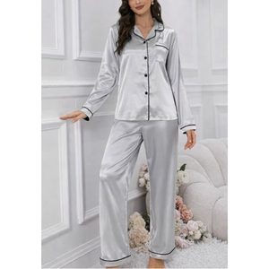 Conjunto de Pijamas Largos para Mujer en Material Sostenible, Tela de Seda y Algodón Orgánico, Servicio de Fabricación OEM ODM en Fábrica de Vietnam - Product Image 1