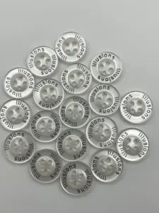 18L Custom Logo Engraving Round Resin Sewing Buttons For Shirt