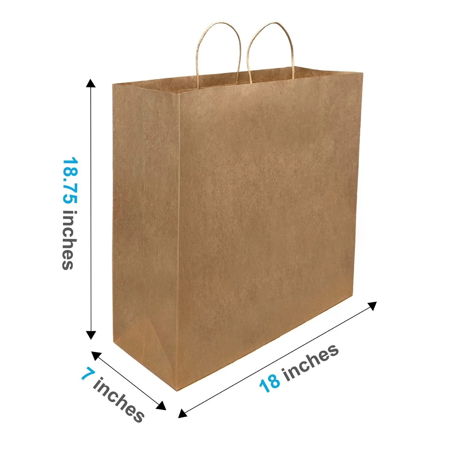 Kraft Paper Bags with Twisted Handles 18x7x18.75 inches