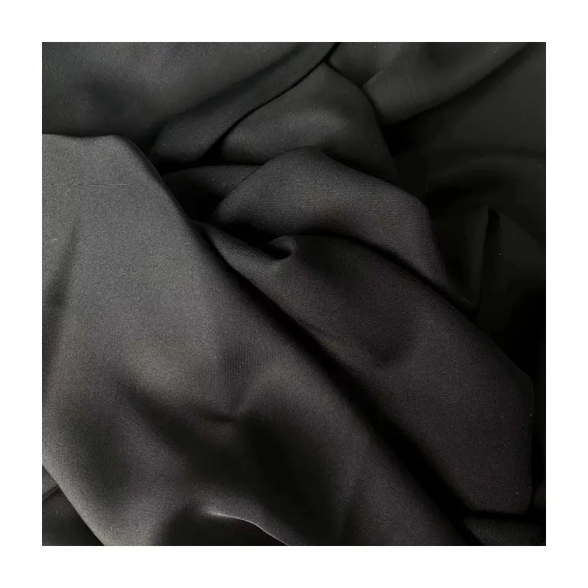 High Quality 68'' Polyester Nida Fabric Abaya Jet Black Korea Formal Black Nida 25Yards/ Roll Fabric For Abaya Stocklot