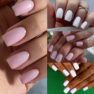100 Uds. Prensa blanca en las uñas, uñas postizas cuadradas cortas, cubierta completa, Uñas postizas acrílicas, herramientas de extensión de manicura de belleza DIY - Product Image 4