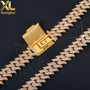 Hip-hop 15mm Barbed Thorn Cuban Chain Zircon Brass Unisex <b>Bracelet</b> Cross-border Trendy Party Custom-made Jewelry - Product Image 6