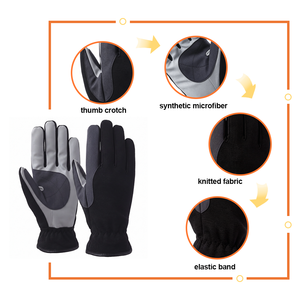 Gants de travail antidérapants en microfibre à doigts entiers, respirants, résistants à l'abrasion, avec poignet élastique, OEM&ODM - Product Image 2