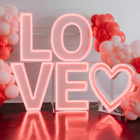 Lettres et chiffres néon LED RGB étanches en métal, personnalisables en usine, de 3, 4 et 5 pieds, pour la décoration de mariages, fêtes et événements