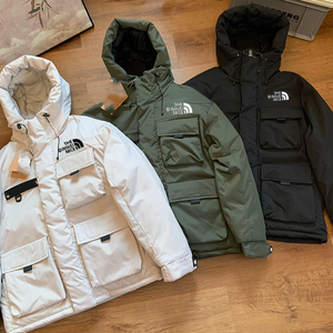 Giacca Casual da Uomo in Tela Impermeabile e Antivento - Stile Sportivo Invernale con Cappuccio e Zip Completa, 80% Piumino - Product Image 4