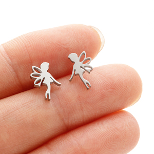Mode été 2021 Aretes Offre Spéciale personnalisé ange elfe boucles d'oreilles pour filles enfants fleur fée <span class=keywords><strong>bijoux</strong></span> en acier inoxydable - Product Image 3