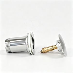 Solid Brass <strong>Sink</strong> <strong>Plug</strong> <strong>Replacement</strong>, 5-Year Warranty Slotted Basin Waste with Overflow, Pop-up Drain - Product Image 4
