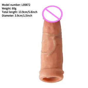 Üstün kalite hassasiyeti azaltın süper yumuşak gecikme boşalma yapay Penis prezervatif kullanımlık penis Extender gerçek duygu Penis kollu