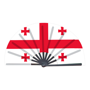 Abanicos Plegables de Bambú con la Bandera de Georgia al por Mayor, Abanico de Mano para Carnaval, Boda, Festival, Fiesta, Agencia de Viajes - Product Image 1
