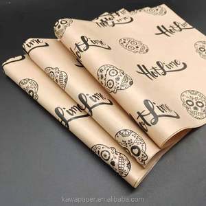 Customized Printing Brown Kraft <b>Paper</b> for Food Packaging Greaseproof Burger Wrapping <b>Sheets</b> Eco-friendly Sandwich Wrappers - Product Image 2