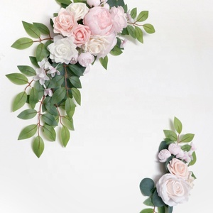 Bouquet de roses artificielles en soie blanc rose incarnadine, en promotion, pour décoration de mariage - Product Image 5