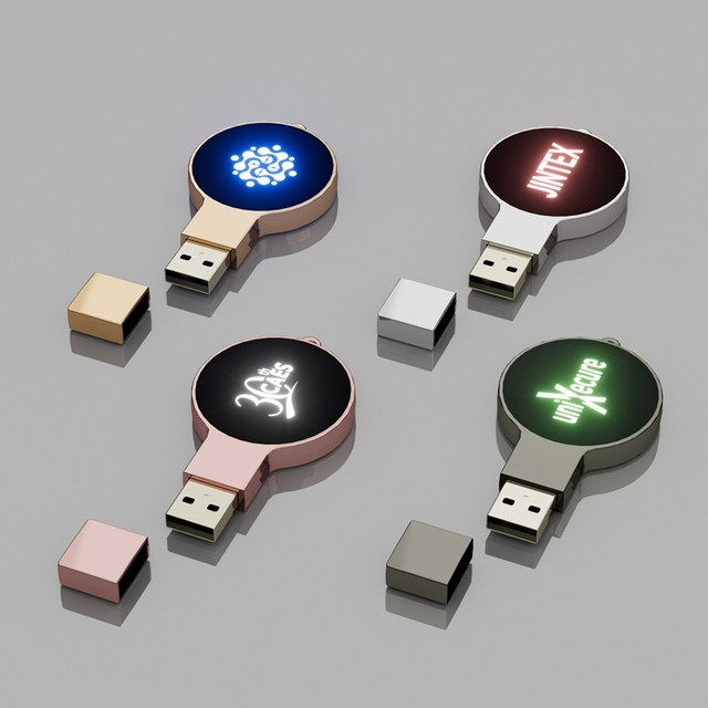 Hot Sale 3D Laser logo Light up USB Flash Drive USB Memory Stick Pen Drive 8GB 16GB 32GB 64GB Custom LOGO 3.0 Large Capacity