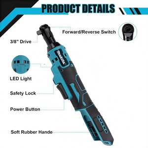 Clé à <span class=keywords><strong>cliquet</strong></span> sans fil <span class=keywords><strong>Makita</strong></span>, 47,5 Nm, 800 tr/min, double entraînement 3/8" et 1/4", outil à <span class=keywords><strong>cliquet</strong></span> électrique pour réparation automobile - Product Image 4