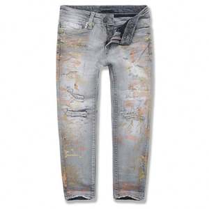Jeans pour garçons style bootcut délavé, nouvelle collection 2021, couleur pierre, pour enfants - Product Image 5