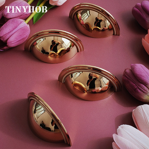 Glossy <strong>Gold</strong> Solid Brass with Plate Drawer Knob Furniture <strong>Handle</strong> Cupboard Drawer Pull Kitchen Cabinet Door <strong>Wardrobe</strong> <strong>Handle</strong> C-5675 - Product Image 2