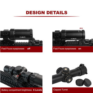 쿠인피 1-6x24 SFP LPVO 스코프 6단계 레드 조명 빠른 초점 전술 광학 사냥 스코프 30mm 튜브 직경 - Product Image 5