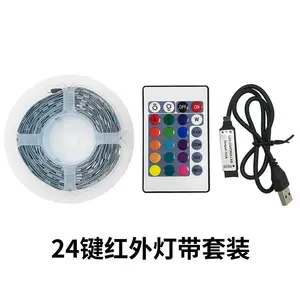 Lampu setrip LED pemancar samping, setrip Led ARGB PC WS2811 020 5V 3 pin Luces berubah warna tembaga 80 Remote kontrol Ac 110v