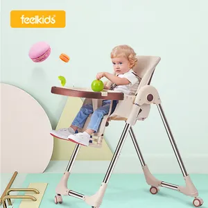 kiddie价格便携式餐厅多功能3合1亚克力可折叠高餐婴儿儿童喂养塑料椅子