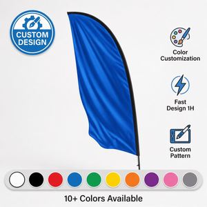 Bandera Publicitaria Exterior Personalizada con Diseño de Plumas Impresas por Ambos Lados para Promoción de Marca - Product Image 1
