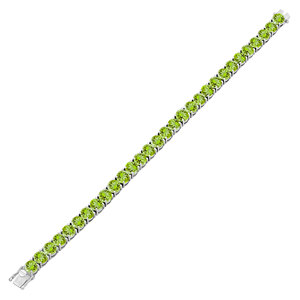 Bracelet tennis classique rond en péridot, argent sterling 925, finition polie, bijoux pour femme, à porter au quotidien - Product Image 5