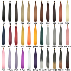 Cheveux synthétiques longs et raides en vrac, 22 pouces, cheveux raides comme des baguettes, pour tresses au crochet, pour femmes noires - Product Image 1