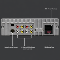 Autoradio 1 DIN 7 pouces à écran tactile rétractable avec DSP, GPS, Mirror Link, rétroéclairage RGB, ajustement universel