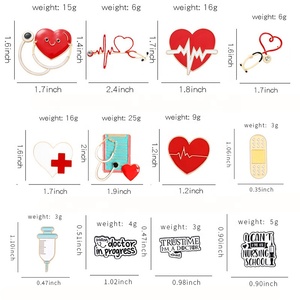 Broches en émail anatomiques Cœur et Cerveau pour Infirmières, Broches d'Anatomie Médicale, Broches de Neurologie Cœur pour Médecins et <span class=keywords><strong>Hommes</strong></span> - Product Image 3