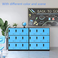 Casier métallique en acier à 9 portes avec serrure à clé, petit meuble de rangement pour sacs d'école, armoire cubique