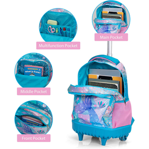 Mochilas Escolares con Ruedas Personalizadas al por Mayor, Juego 3 <span class=keywords><strong>en</strong></span> 1, Mochila Escolar con Ruedas con Personajes de Dibujos Animados para Niños - Product Image 3