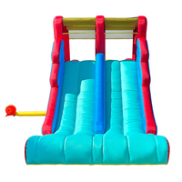 Château Gonflable Thème Parc d'Attractions Toboggans Parcours d'Obstacles Mur d'Escalade Piscine à Rebond Location Commerciale Événementielle Sûr pour les Enfants