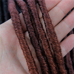 Cheveux au Crochet Faux Locs 24 Mèches Raides <span class=keywords><strong>Synthétiques</strong></span> Teints Façon Gipsy 18 Pouces, Extensions de Cheveux Double Tresse Machine Type <span class=keywords><strong>Dreadlocks</strong></span> - Product Image 3
