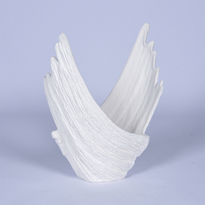 Bol en céramique blanc sculpté à la main, ornement en céramique abstrait moderne, décoration de table pour la maison et l'hôtel, vente en gros, OEM, ODM, usine - Product Image 1